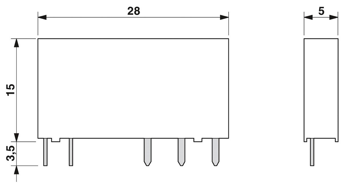 Phoenix Contact REL-MR- 24DC21 Single Relay 2961105 Dimensional drawing